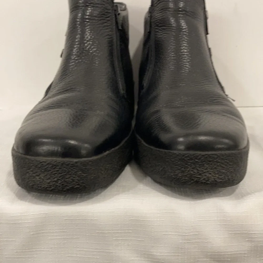 Sioux Men's Black Leather Zip Boots Size 10